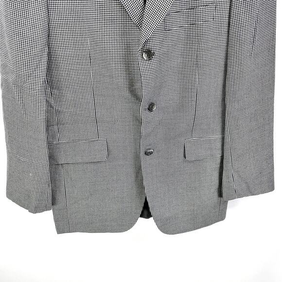 JACK VICTOR Cashmere Black White Houndstooth Blazer Suit Jacket - Picture 10 of 12